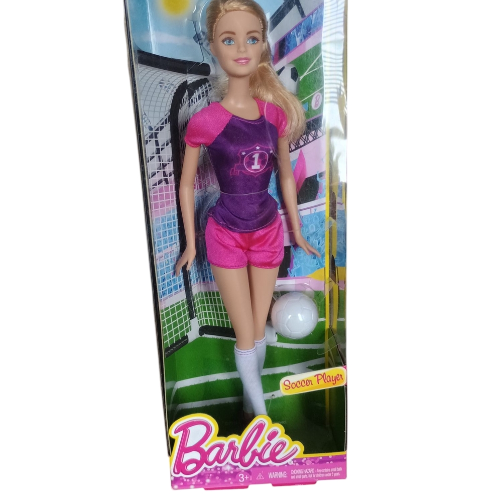 Barbie Soccer Player Doll in Pink and Purple